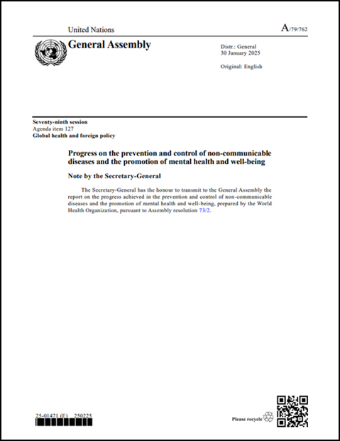 Progress report from Secretary General