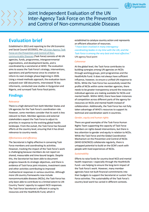 Evaluation brief