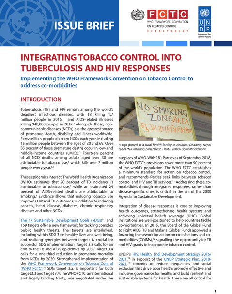 Integrating Tobacco Control Into Tuberculosis And HIV Responses
