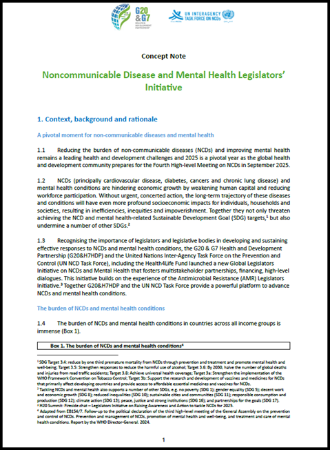 Concept note for the legislators’ initiative