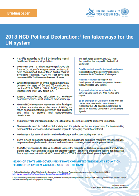 2018 NCD political declaration: 10 takeaways for the UN system