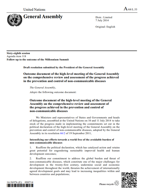 2014 UNGA Outcome Document