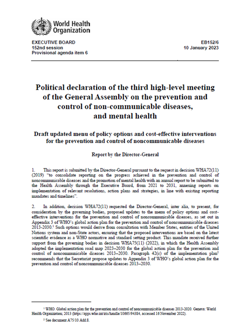 2023 Report to Executive Board (EB 152/6)