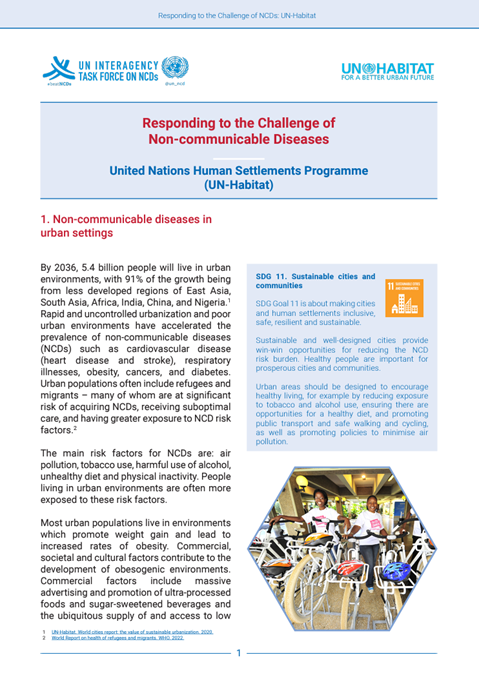UN-Habitat. Responding to the Challenge of Non-communicable Diseases