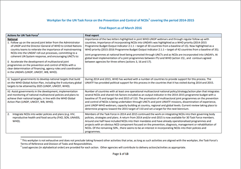 Final report on work plan 2014 – 2015 (March 2016)